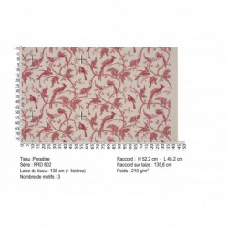 Bariloche Plain toile tissé rose corail décoration ameublement tissu